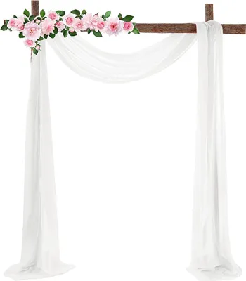 Hochzeitsvorhang Chiffon Weiß 75x550cm - Tüll Dekostoff Für Traubogen & Party Hintergrund