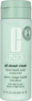 Produktbild von Clinique Liquid Facial Soap, Reinigungsflüssigkeit, Unisex, Mischhaut, trockene Haut, normale Haut, ölige Haut, Empflindliche Haut, Nasse Haut, Exfoliation, Pumpenflasche, - Use twice a day, morning and night. - Lather between palms with luke warm water. - Massage over...