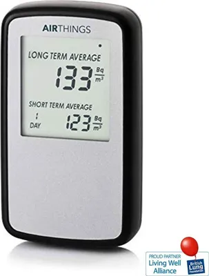 Produktbild von Airthings Corentium Home, Radon, Silber, Akku, AA, Alkali, 77 mm
