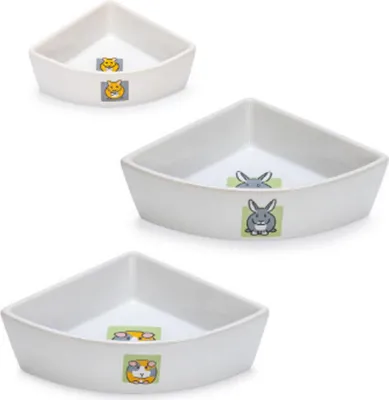 Produktbild von Karlie Nagetiernapf Ecknapf Keramik mit Moti weiß 250 ml, Motiv:Kaninchen 250 ml