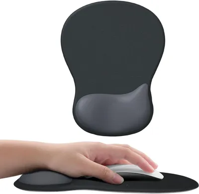 Image de Tapis de souris avec repose-poignet, en mousse à mémoire de forme, pour le bureau