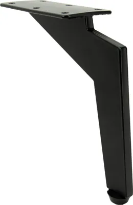 Zdjęcie produktu dla Industrialne metalowe nogi meblowe w kolorze czarnym matowym, o wysokości 15 cm, w stylu loftowym, z plastikowymi ślizgaczami chroniącymi podłogę, idealne do nowoczesnych przestrzeni mieszkalnych.