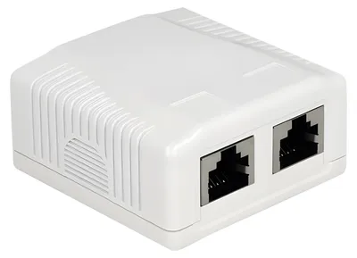 Produktbild von RJ-45 Anschlussdose 2 Port Cat.6a LSA (weiß)