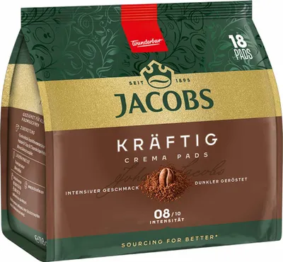 Produktbild von Jacobs Crema Pads kräftig | 18 Senseo kompatible Kaffeepads, 118 g