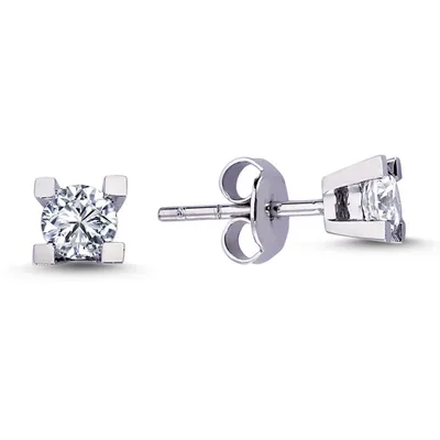Immagine prodotto di orecchini solitari con diamante da 0,52 carati Oro bianco 14 carati