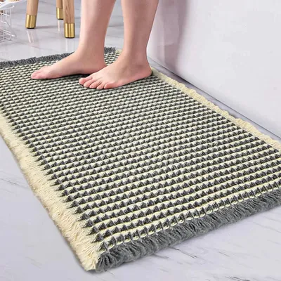 Produktbild von Badezimmermatte Duschvorleger Waffelstruktur Rutschfest Angenehm Grau 80x50 cm