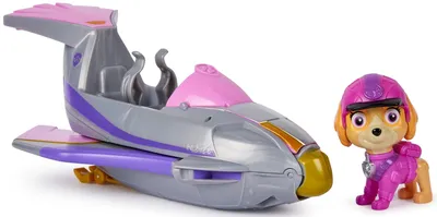Produktbild von PAW Patrol Jungle Pups – Falken-Fahrzeug mit Skye-Figur (Basis Fahrzeug), Fahrzeug, PAW Patrol, 3 Jahr(e), Kunststoff, Grau, Pink, Violett