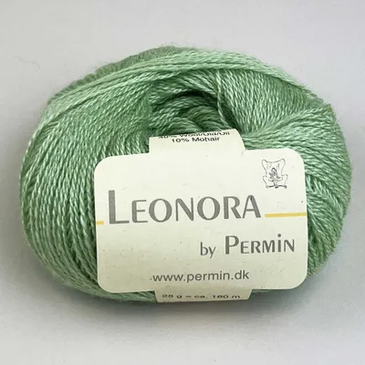 Obrázek produktu pro Leonora od Permin – příze z hedvábí, vlny a mohéru (barva: světle zelená)