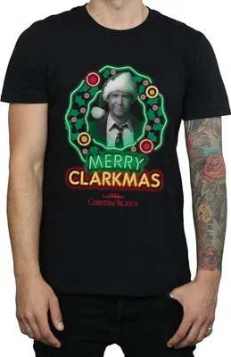Obrázok produktu pre National Lampoon's Christmas Vacation - tričko "Merry Clarkmas" pre mužov BI1667 (M) (Black)