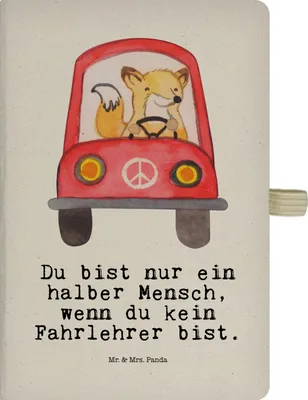 Produktbild von Mr. & Mrs. Panda Kladde Fahrlehrer Herz - Transparent - Geschenk, Fahrschule, Lustig, Spruch, Skizzenbuch, Adressbuch, Beruf, Tagebuch, notizbuch, Journal