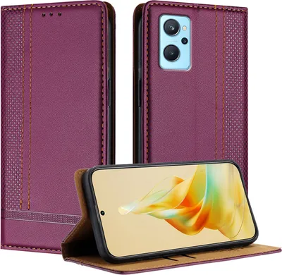 Produktbild von Handyhülle für Realme 9i Leder Flip Klappbare Schutzhülle mit Standfunktion Lila