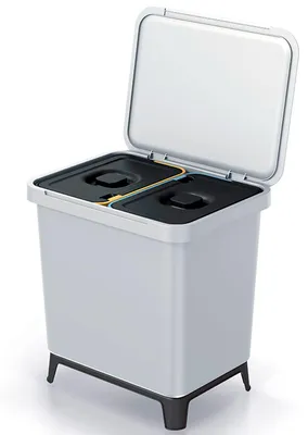 Recycling-Sortiersystem 2 x 10 l, weiß, Kunststoff