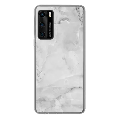Produktbild von MuchoWow® Handyhülle Schutzhülle Hülle für Huawei P40 Marmor - Stein - Weiß - Grau - Marmoroptik Silikon Softcase Handy Hülle - Handytasche
