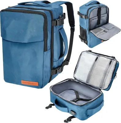 Image de Sac à dos de voyage 40x20x25 pour avion, bagage à main léger - bleu