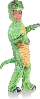 Produktbild von Grünes T-Rex Dinokostüm für Kleinkinder mit Allover Print Größe: M