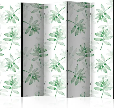 Produktbild von 5-teiliger Doppelseitiger Vlies Paravent - Watercolour Branches II 225x172 cm Blumen b-B-0319-z-c