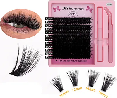 Produktbild von INF Set mit falschen Wimpern (240 Büschel) – natürlicher Look, wiederverwendbar, DIY-Anwendung Modell 3