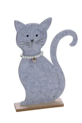 Produktbild von NEU Filzaufsteller, Katze, grau, 20 x 4 x 29,5 cm, handgefertigt, *Germany*