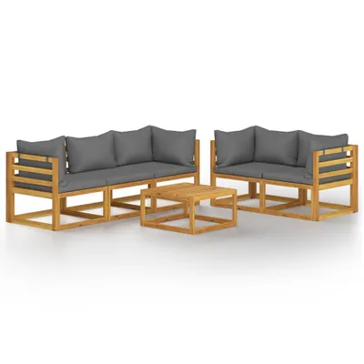 Produktbild von vidaXL 6-tlg. Garten-Lounge-Set mit Auflagen Massivholz Akazie