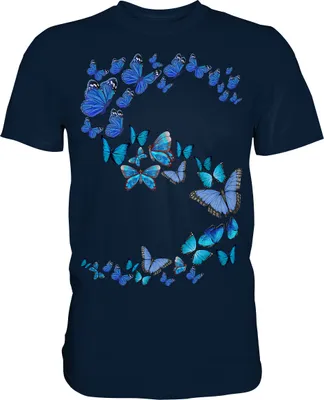 Produktbild von Schöne Blaue Schmetterlinge T-Shirt – Navy / M