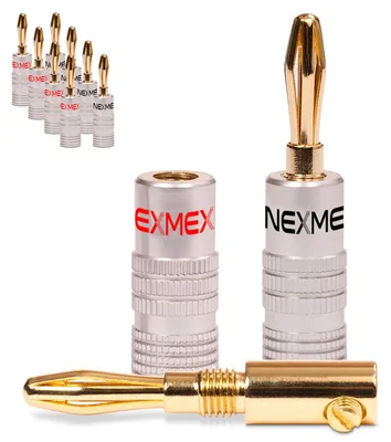 Produktbild von Bananenstecker für Lautsprecherkabel 10 Stecker NEXMEX Vergoldet Steckverbinder
