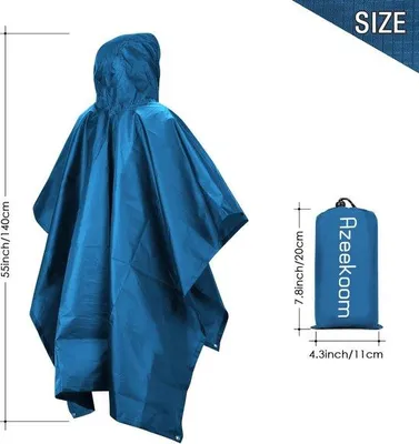Produktbild von Famanu Regenponcho 3 in 1 - Wasserfest, Uni, für Outdoor-Aktivitäten
