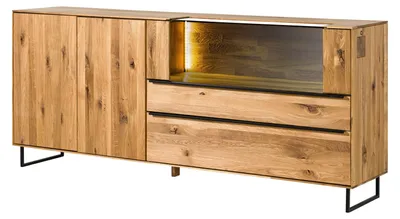 Produktbild von MASSIVMOEBEL24 Sideboard Wildeiche 200x43x87 natur geölt WIEN #221
