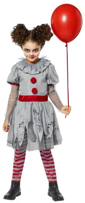 Böses Clown-Kostüm für Mädchen, Halloween, Polyester