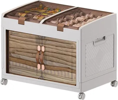 Produktbild von Große Kunststoff-Boxen mit Rädern und Deckeln, stapelbar, 2-lagig