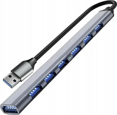 Zdjęcie produktu dla Iso Trade USB HUB - 1 port 3.2 + 6 portów 2.0 Izoxis 24374