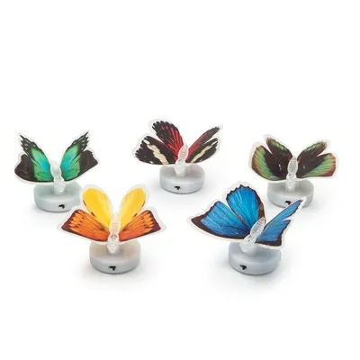 Zdjęcie produktu dla Samoprzylepny motyl LED ze zmieniającymi się kolorami (wielokolorowy RGB, zasilany bateryjnie)