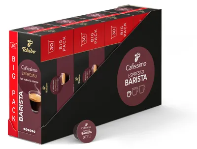 Produktbild von Tchibo Cafissimo Vorratsbox Barista Espresso Kaffeekapseln, 120 Stück - 4 x 30 Kapseln (Espresso, charaktervoll und intensiv)