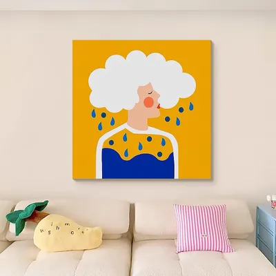 Produktbild von Abstraktes Wandbild auf Leinwand –Design Wandbild Wanddeko modern Modernes Bild für Wohnzimmer, Schlafzimmer, Büro – 100*100cm Wanddeko Kunst /JBWMD/