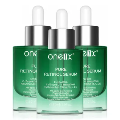 Produktbild von Retinol Serum Anti Falten Anti-Aging Gesichtsserum mit Hyaluronsäure, Vitamin B5, C, E, 3x 30ml
