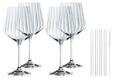 Immagine prodotto di Nachtmann Gin&Tonic Set/4 + 4 Glastrinkhalme 7574/8tlg. Tastes Good 103143