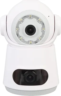 Imagen del producto de Cámara de seguridad WiFi inalámbrica con doble lente, resolución HD de 4MP, detección de movimiento, comunicación bidireccional y control PTZ, con aplicación para uso doméstico en interiores