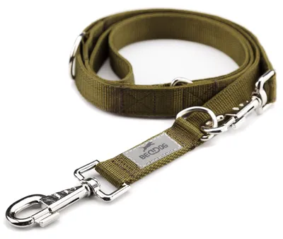 Produktbild von BedDog Hundeleine SPIKE verstellbar in 3 Längen Führleine, Laufleine,2m/25mm,khaki