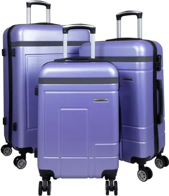 Produktbild von ABS Hartschalen Koffer Set M,L,XL Gepäck Trolley aufrecht rollbar Luzern Blau