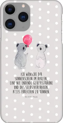 Produktbild von Mr. & Mrs. Panda Iphone 11 Pro Handyhülle Koala Luftballon - Grau Pastell - Geschenk, Premium Kunststoff, Handy Case, Geburtstag, Party