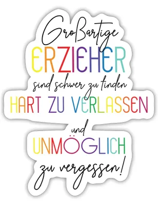Produktbild von Spreadshirt Großartige Erzieher Abschied Sticker Aufkleber, 10 x 10 cm, Mattweiß