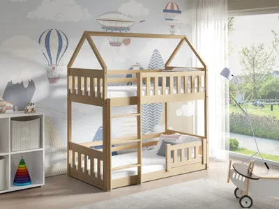 Produktbild von MTJMöbel Etagenbett ZUZIA SLIM 160x80cm mit Lattenrost, Massivholzbett Stockbett, Kiefernholz