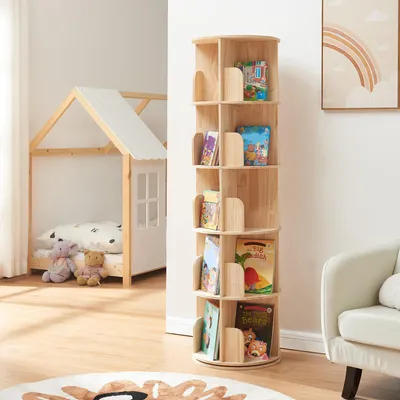 Immagine prodotto di Libreria girevole per bambini 'Chasek' 157 x 44 cm in legno di pino naturale