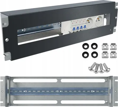 Obrázok produktu pre Napäťový rozvádzač RACK 19" 3U/60/22xS DIN TS35/TH35 čierny Stalflex