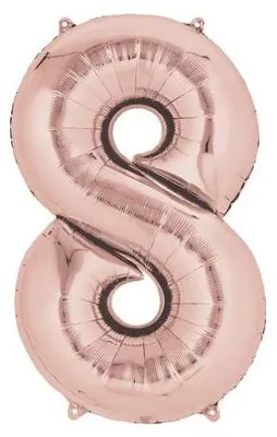 Immagine prodotto di amscan® 9906283 Palloncino in foil XXL numero 8 - oro rosa