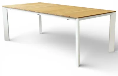 Immagine prodotto di Tavolo allungabile rettangolare con struttura in alluminio e piano in teak  211x100xH75 cm