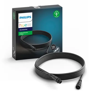 A product box and cable for Philips Hue Outdoor lighting.