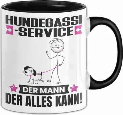 Produktbild von Hundegassi-Service Tasse Geschenk für Hundegassi-Service Der Mann Der Alles Kann Geschenkidee zum Geburtstag (Schwarz)