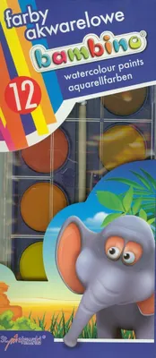 Zdjęcie produktu dla Farby akwarelowe Bambino 12 kolorów
