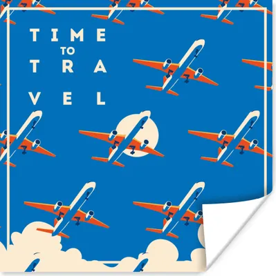 Produktbild von MuchoWow® Poster Flugzeuge - Zitate - Urlaub 100x100 cm - Babyzimmer