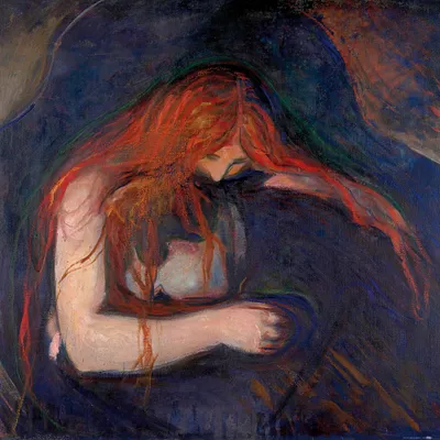 Produktbild von Edvard Munch Kunstdruck Bild - Vampir, 1895 (70 x 70 cm)